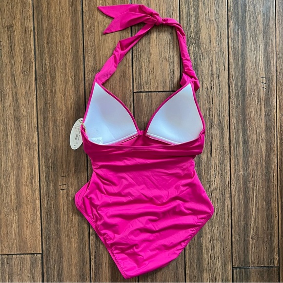 Mynah Magenta One Piece Swimsuit Barbiecore Pink Small Bathingsuit Bathing Suit - Picture 8 of 11